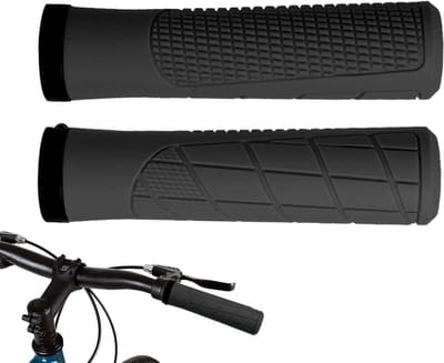 Fietshandgrepen - Stuurgrepen - Comfortabel Fietsen - Schokabsorberend - 3.3 x 3.3 x 13.4 cm - Zwart