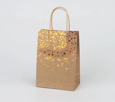 Papieren Tasjes - 5 stuks - Uitdeel Tasjes - Rose Gold - Goud - Feest - Bruiloft - Chique - Gift Tasjes - Cadeau Tasjes - Kinderfeestje Tasjes - Gift Bag - Kado Tasjes - Uitdeel Zakjes - Luxe Gift Bags - Cadeau - Tasje Met Handvat