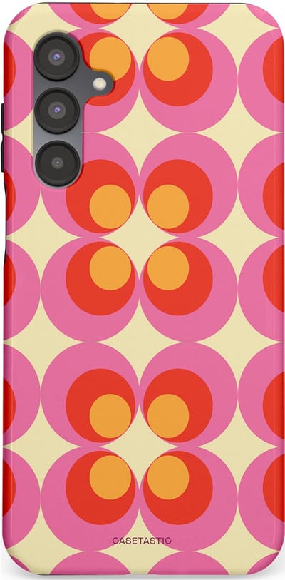 Casetastic hoesje geschikt voor Samsung Galaxy A16 - Dubbellaagse bescherming - Circle boogie - Fashion Case - Roze Rood Zand Okergeel
