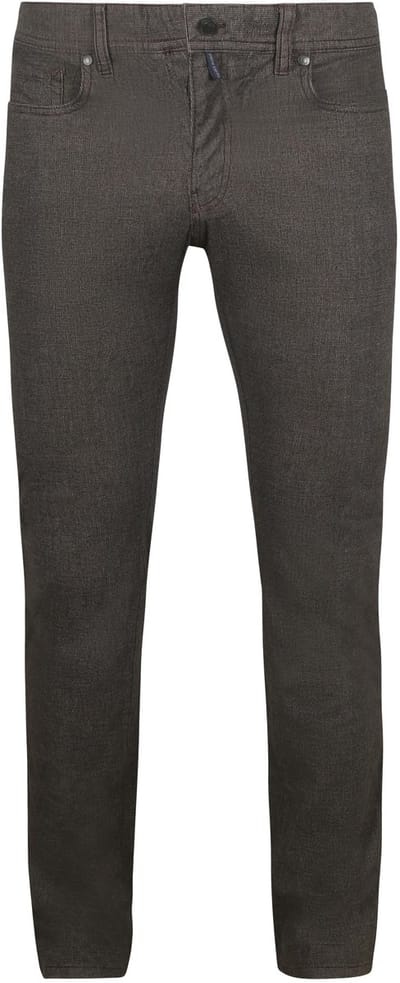 Pierre Cardin Broek Lyon Tapered Print Bruin - Maat W 34 - L 30 - Heren - Five-pocket broek