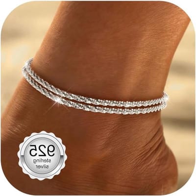 MK Stoer -Enkelbandje - Dames - Verstelbaar - Zilver - 925 sterling zilver - Waterdicht - Strandsieraad - Geschikt voor zomerse outfits - Trendy accessoire