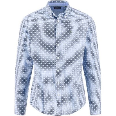 Fynch-Hatton Overhemd Combi Pattern Button-Down Dark Leaf-Blue / male