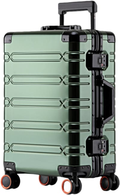 Jently reiskoffer - trolley - rolkoffer - aluminium koffer - reisvalies - 35 x 23 x 55 cm - donker - zakelijke rol bagage