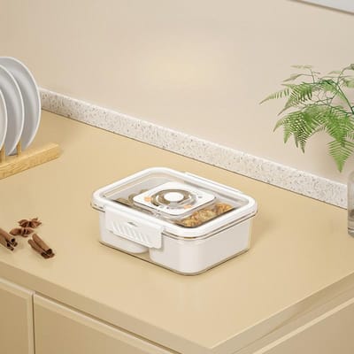 Boîte de rangement pour réfrigérateur 2/4/8 grilles pour légumes, fruits, apéritifs avec couvercle, sectionnel, noix, bonbons, collations, plateau de service, organisateur de réfrigérateur white