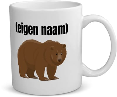 Akyol - grote beer met eigen naam koffiemok - theemok - Beer - beren liefhebbers - iemand die houdt van beren - verjaardag - cadeau - kado - 350 ML inhoud