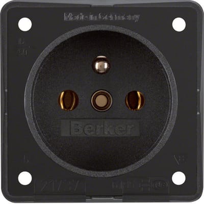 Hager Berker Integro Wandstopcontact (WCD schakelmateriaal) (Europese Stekkerdoos) - 9619505
