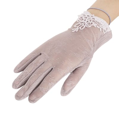 Dailygoods- Zomerhandschoenen UV-bescherming - Antislip - Touchscreen - Dames - Kant - Ademend materiaal - 23 cm lengte - Handschoenen