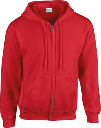 Gildan Heavy Blend™ Adult Full Zip Hooded Sweatshirt GI18600 - Red - XXL