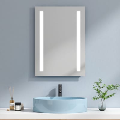 EMKE Spiegel met Verlichting - 6500K Koud Wit - Wandschakelaar Vereist - 50x70 cm - Badkamerspiegel Frameloos