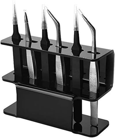 Pincethouder - Opberger Gereedschap - Hygiënisch Werken - 6 Stand Posities - 14.2 x 10.3 cm - Zwart