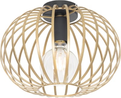 QAZQA johanna - Design Plafondlamp - 1 lichts - Ø 300 mm - Goud/messing - Woonkamer | Slaapkamer | Keuken