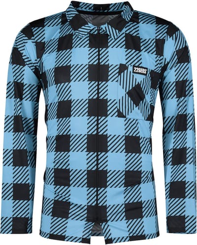 226ers Plaid Cycling Trui Met Lange Mouwen Blauw S Man