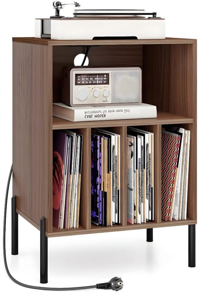 AHD® Platenspeler Meubel - IP Kast - Platenspeler Kast - Vinyl Kast - IP Meubel - Bruin - 45cm x 45cm x 79cm