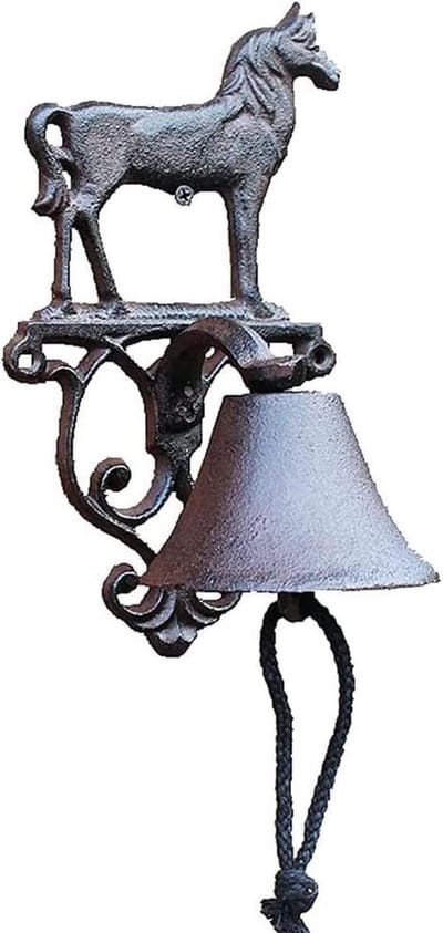 Gietijzeren Deurbel - Dinerbel Rustiek - Entree Decoratie - Weerbestendig Materiaal - 1500 Gram - Zwart
