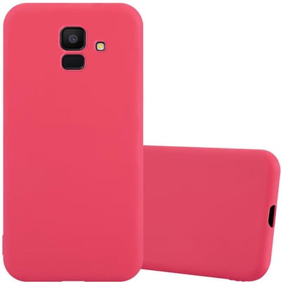 Cadorabo Hoesje geschikt voor Samsung Galaxy J6 2018 in CANDY ROOD - Beschermhoes gemaakt van flexibel TPU silicone Case Cover