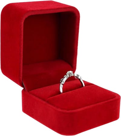 Compacte Velvet Ringdoos voor Trouwen, Vintage Sieradenopslag, Perfect voor Verlovingsringen en Oorringen