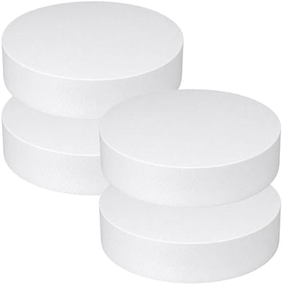 Piepschuim vormen - cirkel - 4x - D27,5 x 4 cm - styropor hobby / DIY vorm - basis knutselfiguren