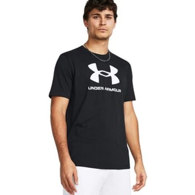 Under Armour UA SPORTSTYLE LOGO UPDATE SS-BLK Heren Sportshirt - Zwart - Wit