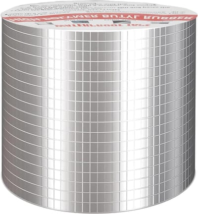 Waterdichte Lijmtape van Butylrubber en Aluminiumfolie, Dikke Sealing Tape voor Daklekkage en Oppervlaktebarsten, 5 m x 10 cm x 1 mm