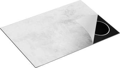 Chefcare Inductie Beschermer Witte Muur met Grijs - 75x50 cm - Afdekplaat Inductie - Kookplaat Beschermer - Inductie Mat