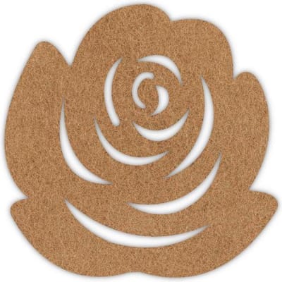 Roos vilt onderzetter - Lichtbruin - 6 stuks - ø 10 cm Rond - Glas onderzetter - Cadeau - Woondecoratie - Woonkamer - Tafelbescherming - Onderzetters Voor Glazen - Keukenbenodigdheden - Woonaccessoires - Tafelaccessoires