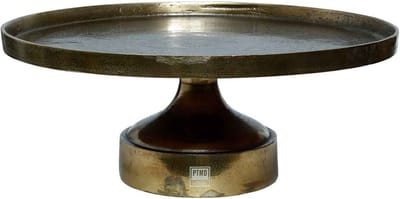 PTMD Tamor Rond Taartplateau Antiek - H20 x Ø50 cm - Aluminium - Koper