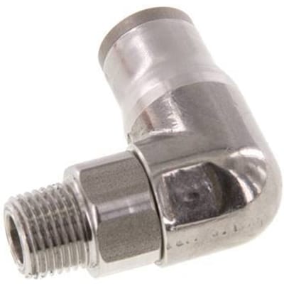 8mm x 1/8'' NPT 90 graden L-verbinding RVS Insteekfitting Buitendraad Draaibaar FKM