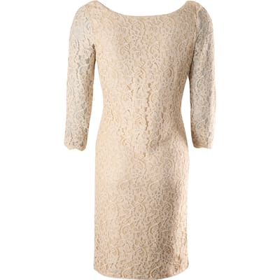 Diane Von Furstenberg Zarita kanten jurk met lange mouwen in beige rayon