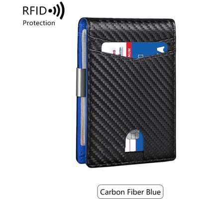 Minimalistische heren RFID-blokkerende multifunctionele ultradunne 12-kaarthouder, voorzak bi-fold effen kleur draagbare kaarthouder