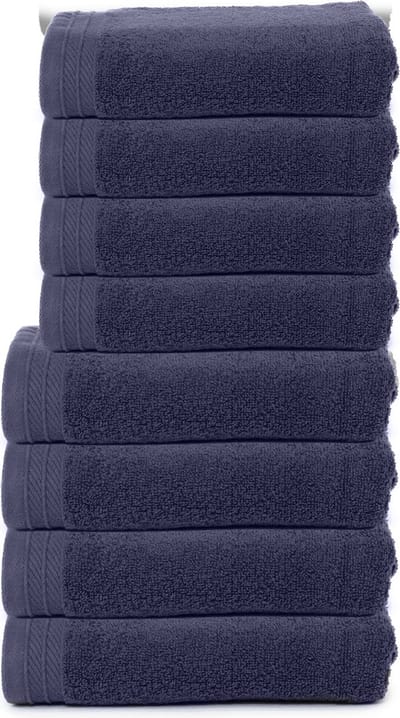The One Towelling Organische Handdoeken Set - 8 stuks - 4x Badlakens, 4x Handdoeken - Hotelkwaliteit - Handdoekenset - Badhanddoek - 550gr/m2 - Katoen - Denim