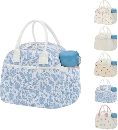 Dailygoods- Lunchtas Geïsoleerd - Thermotas Dames - Grote Capaciteit - Lekvrije Koeltas - Corduroy - Waterdichte Buitenlaag