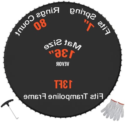 Trampoline Mat - Vervangend Zeil - Buiten Spelen - UV-Bestendig Materiaal - 396 cm Frame - Zwart