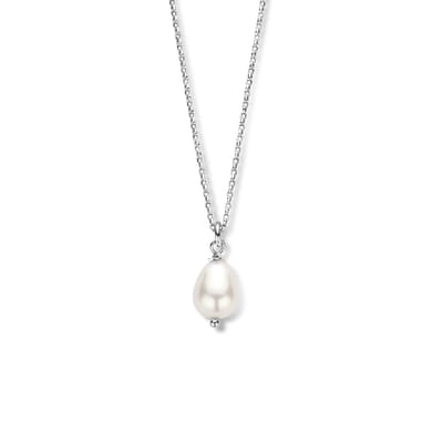 zilver gerhodineerd collier parel 45 cm 1335362
