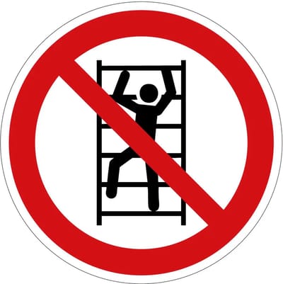Niet klimmen verbodsbord - P009 | gecoat dibond materiaal | 10 cm