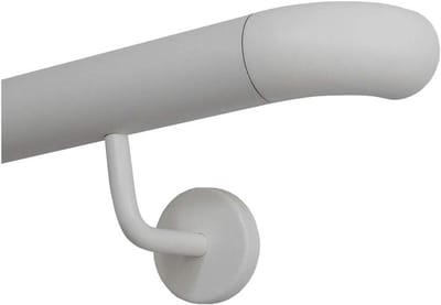 Roestvrijstalen Leuning - Trapleuning Handgreep - Veiligheid Binnen Buiten - Witte Poedercoating Mat - 30 cm - Wit