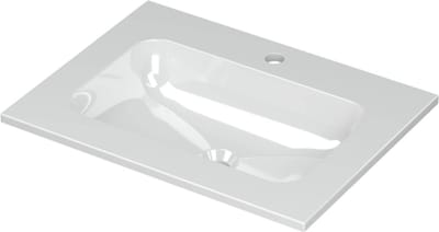 INK® Aspekt wastafel porselein centraal met 1 kraangat, 60x45x1,5cm, glans wit