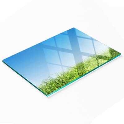 Keuken serveerplank van gehard glas met grasmotief, 80x52 cm