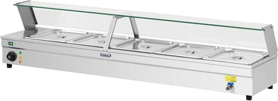 Bain Marie - Warmhoudbak - Voedsel Warm Houden - Met Afvoer Kraan - 5 x GN 1/2 - Roestvrij Staal