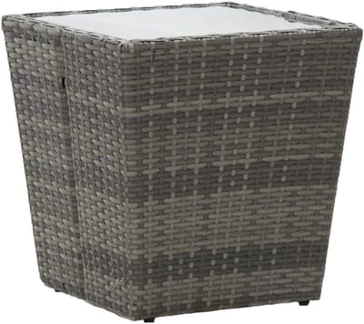 Ronde Theetafel met Poly Rattan en Gehard Glas voor Binnen en Buiten