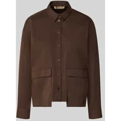 regular fit overhemdblouse van katoenmix