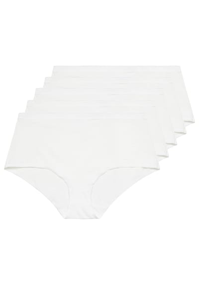 Yours 5 Pack Tailleslips Van Katoenmix Met Stretch In Wit Size 58-60