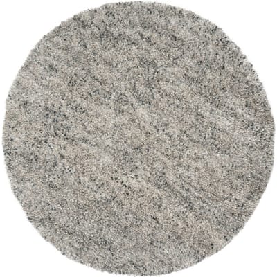 Vloerkleed Zumba Grey Rond ø200 cm - Hoogpolig Wollen Design Vloerkleed