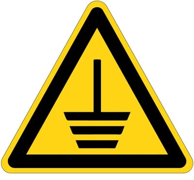 Aarding waarschuwingssticker | 10 cm
