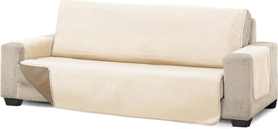 Sofahoes 4-zits XL - Bankovertrek Quilt - Bank Beschermen - Omkeerbaar Ontwerp - 220 cm Breed - Beige