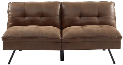 Vente-unique Driezits-bedbank PEGULA van verouderd microvezel - Bruin