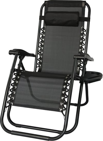 Ligstoel tuin - ligbed - 157,5 x 63,5 x 81 cm - zwart
