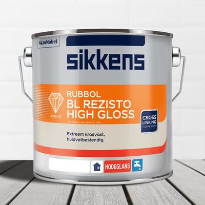 Sikkens Rubbol BL Rezisto High Gloss Ral 9005 Gitzwart Zwart - 2,5 liter- Lakverf - Dekkend - Binnen en buiten - Mat -