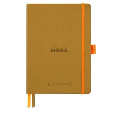 Rhodia Goalbook – A5 – 120 Bladen – Dotted – Ivoorkleurig Papier 90 g/m² – Elastieksluiting – Goud