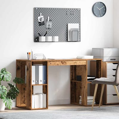vidaXL - Bureau - Oud - Hout - Bewerkt - hout - 130 - x - 50,5 - x - 75 - cm