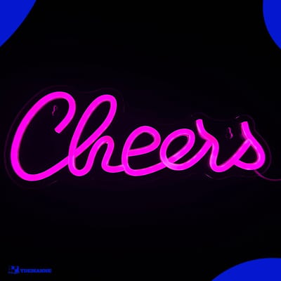 Neon Lamp - Cheers Roze - Incl. Ophanghaakjes - Neon Sign - Neon Verlichting - Neon Led Lamp - Wandlamp